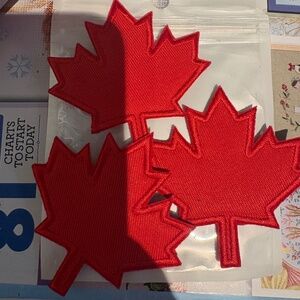 3 x iron or sew on Canada maple leaf patch